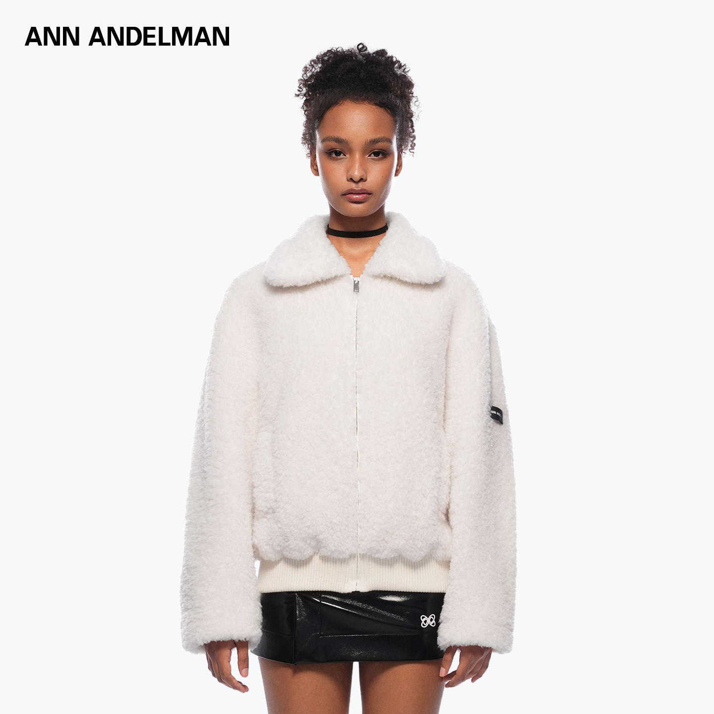ANN ANDELMAN 25秋 男女同款保暖拉链翻领休闲风摇粒绒外套