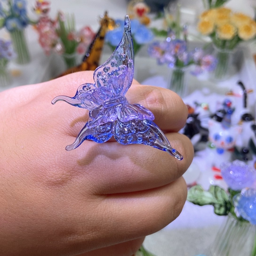 琉璃手工艺品蓝紫