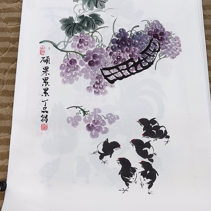 国画花鸟的翅膀是白色和