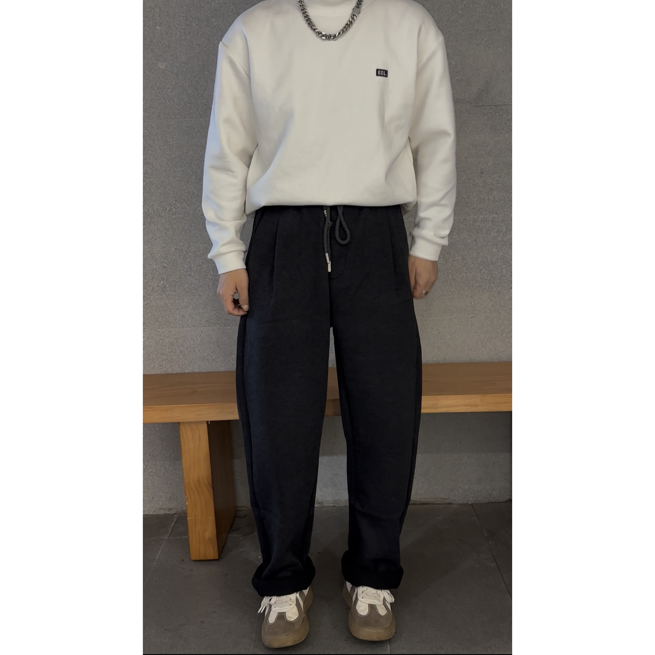 2025冬季新款加绒加厚绵羊毛休闲裤5502简单休闲百搭日常男