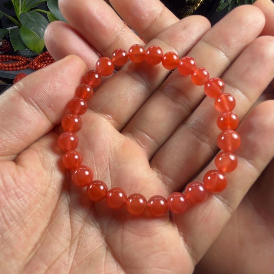 南红玛瑙手链未镶嵌老*