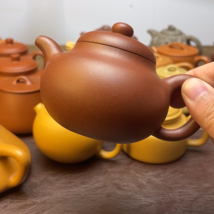 辉***哥紫砂茶壶全手柿圆