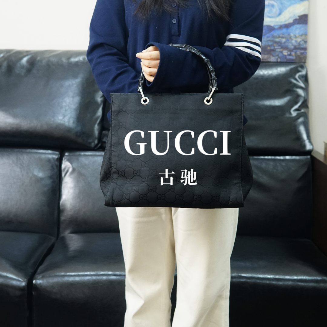 95新 GUCCI/古驰 竹节手拎包/WJ01512010/2010