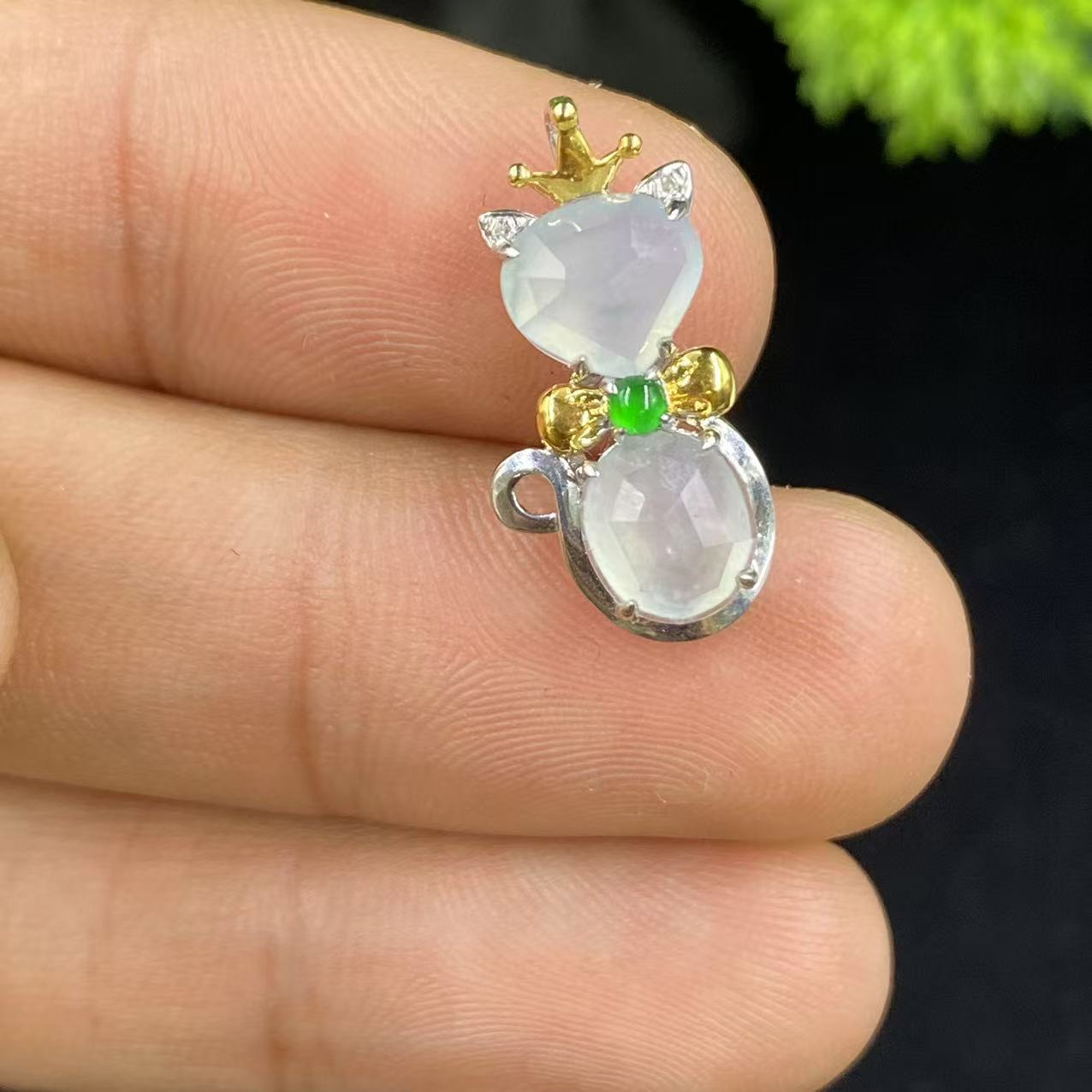 新春大集翡翠吊坠（不含链）18k金镶嵌--吊坠5596-2