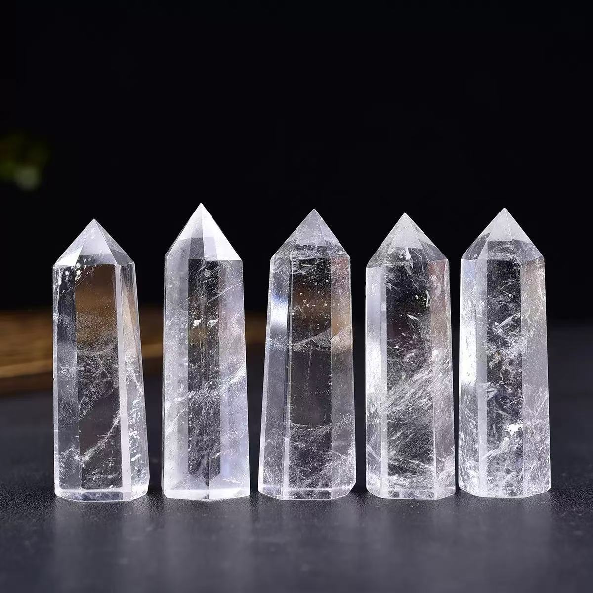 天然白水晶能量柱