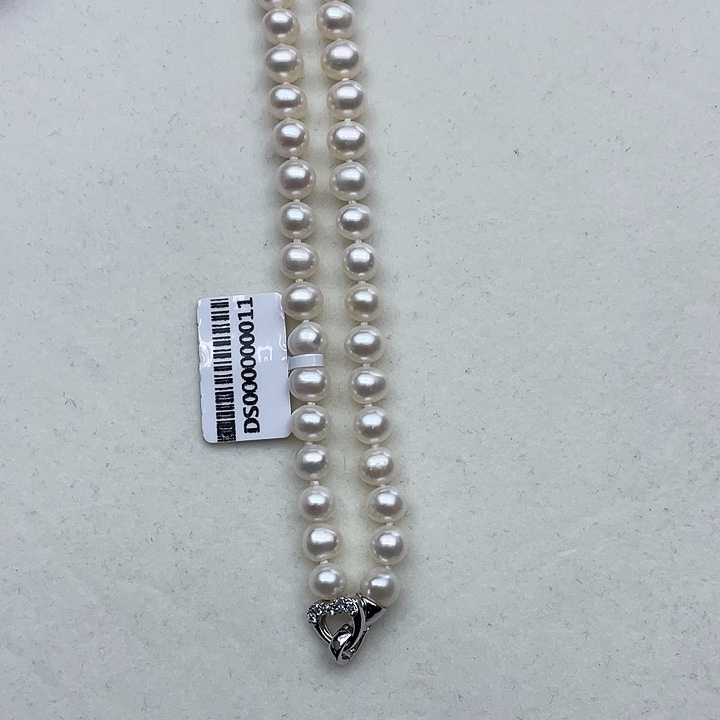 淡水珍珠颈饰银S925镶嵌卡7➕高品低漏极光白