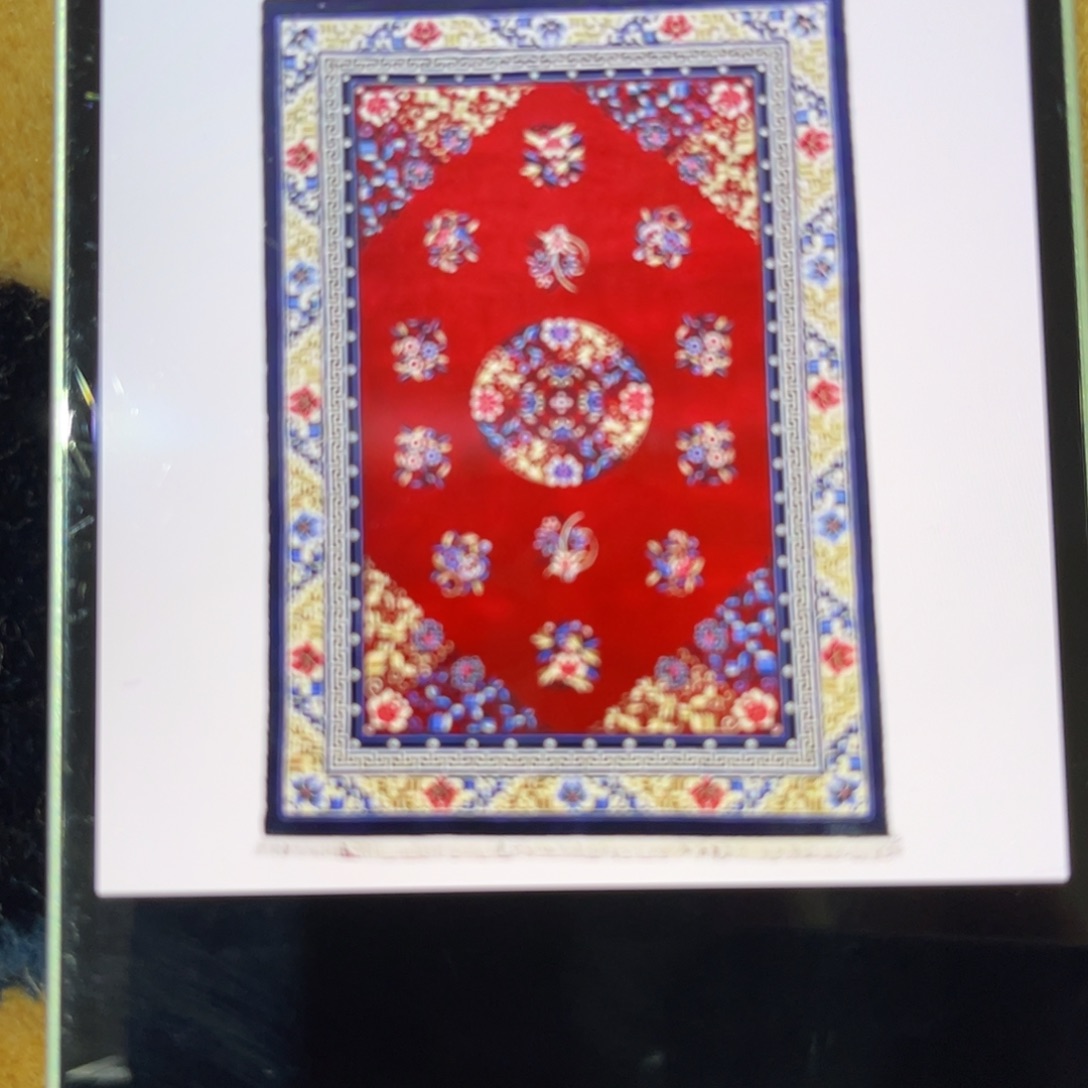 羊毛100×200红花枝纯羊毛地毯