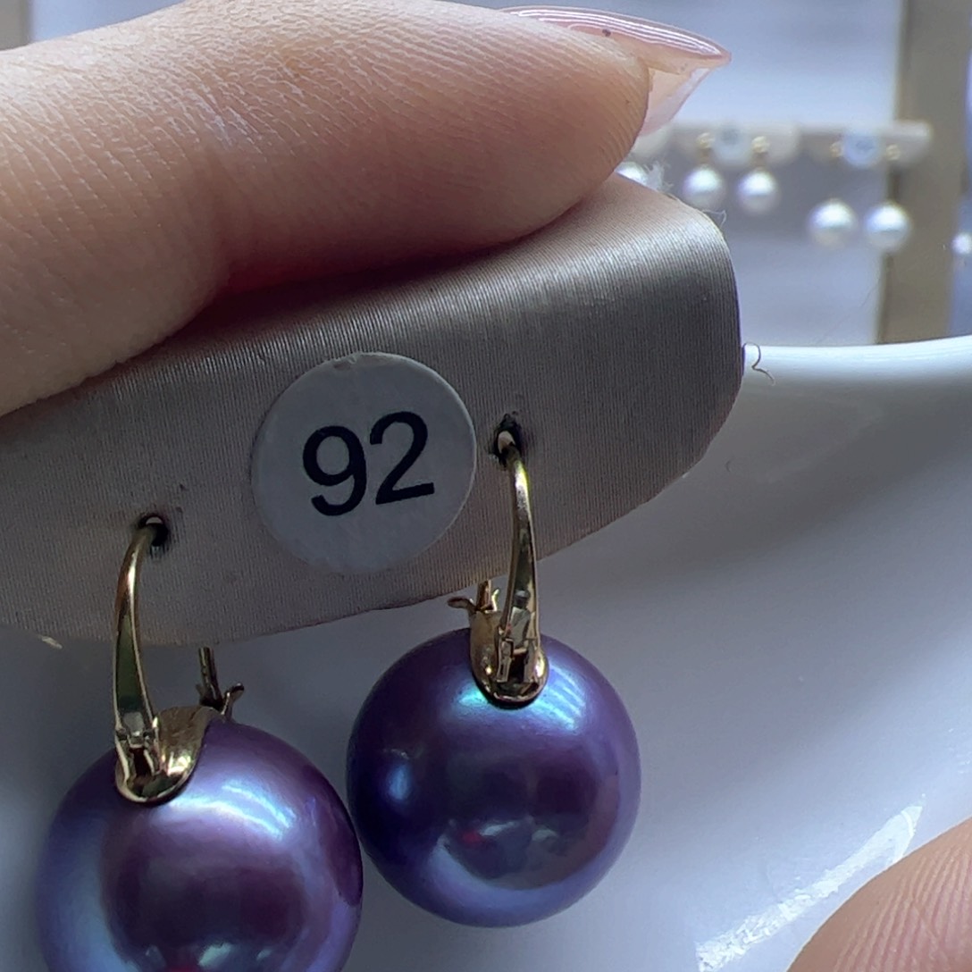 淡水珍珠耳饰18K金镶嵌