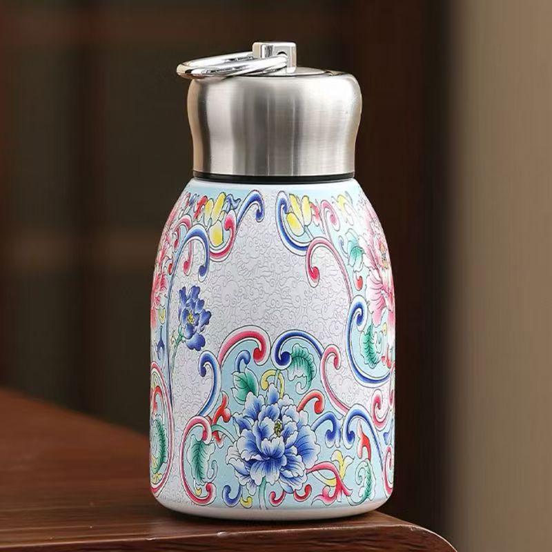 小胖丁牡丹花保温杯-ZH1372