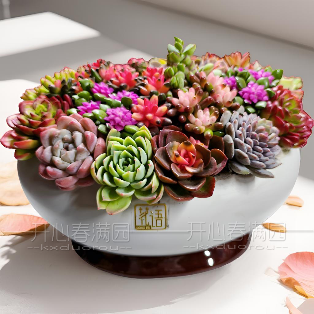 2026精品盆栽大金元宝室内多肉植物组合盆栽含盆带花发