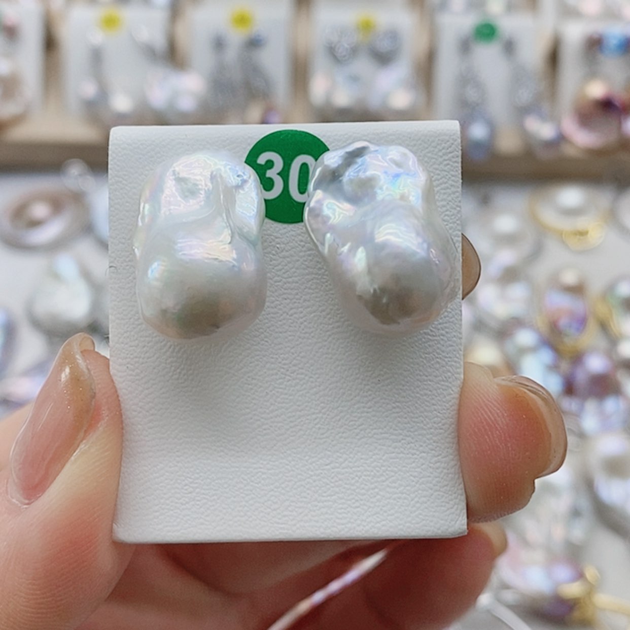 【闪购商品】淡水珍珠耳饰9K金镶嵌