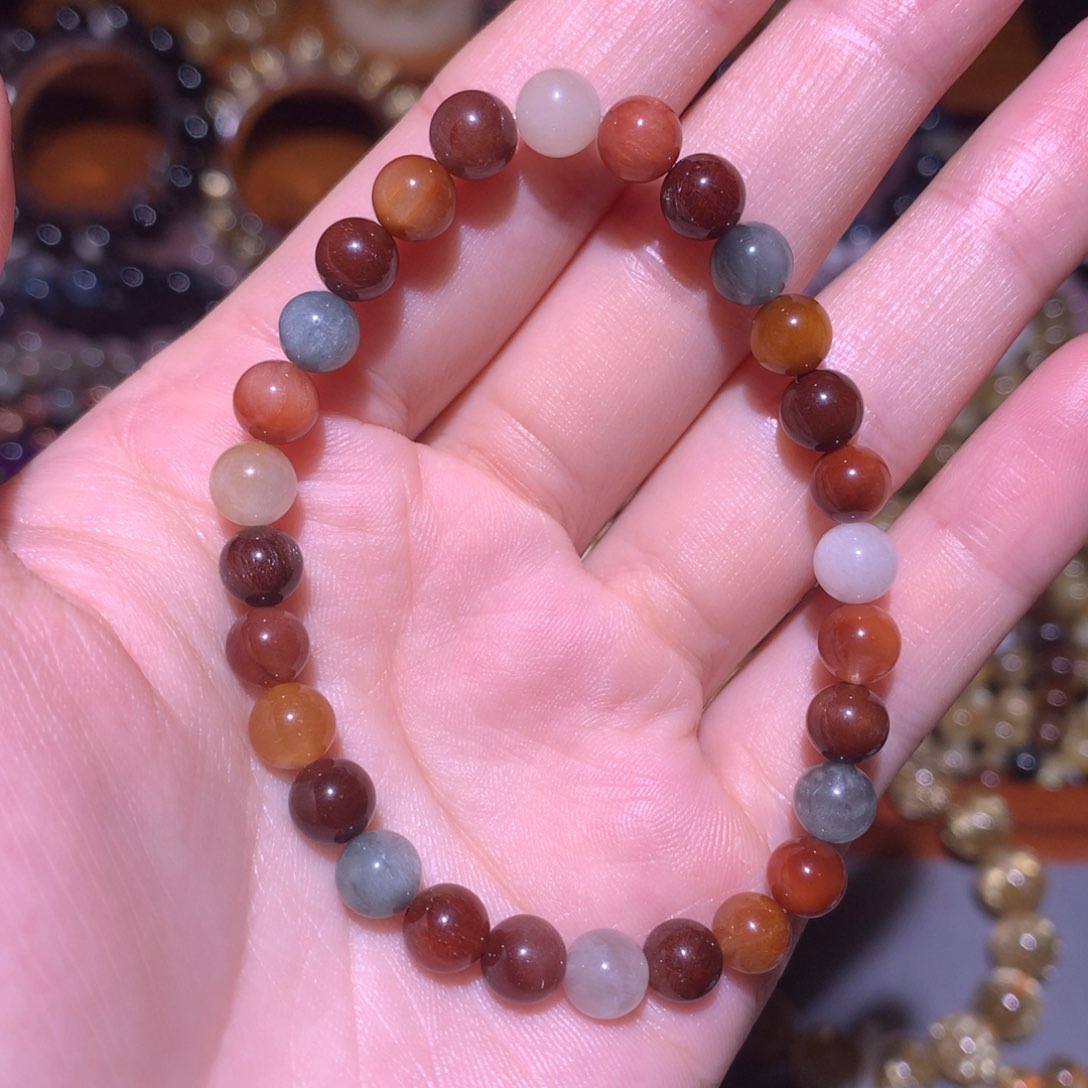 水晶手链未镶嵌油画彩兔6m