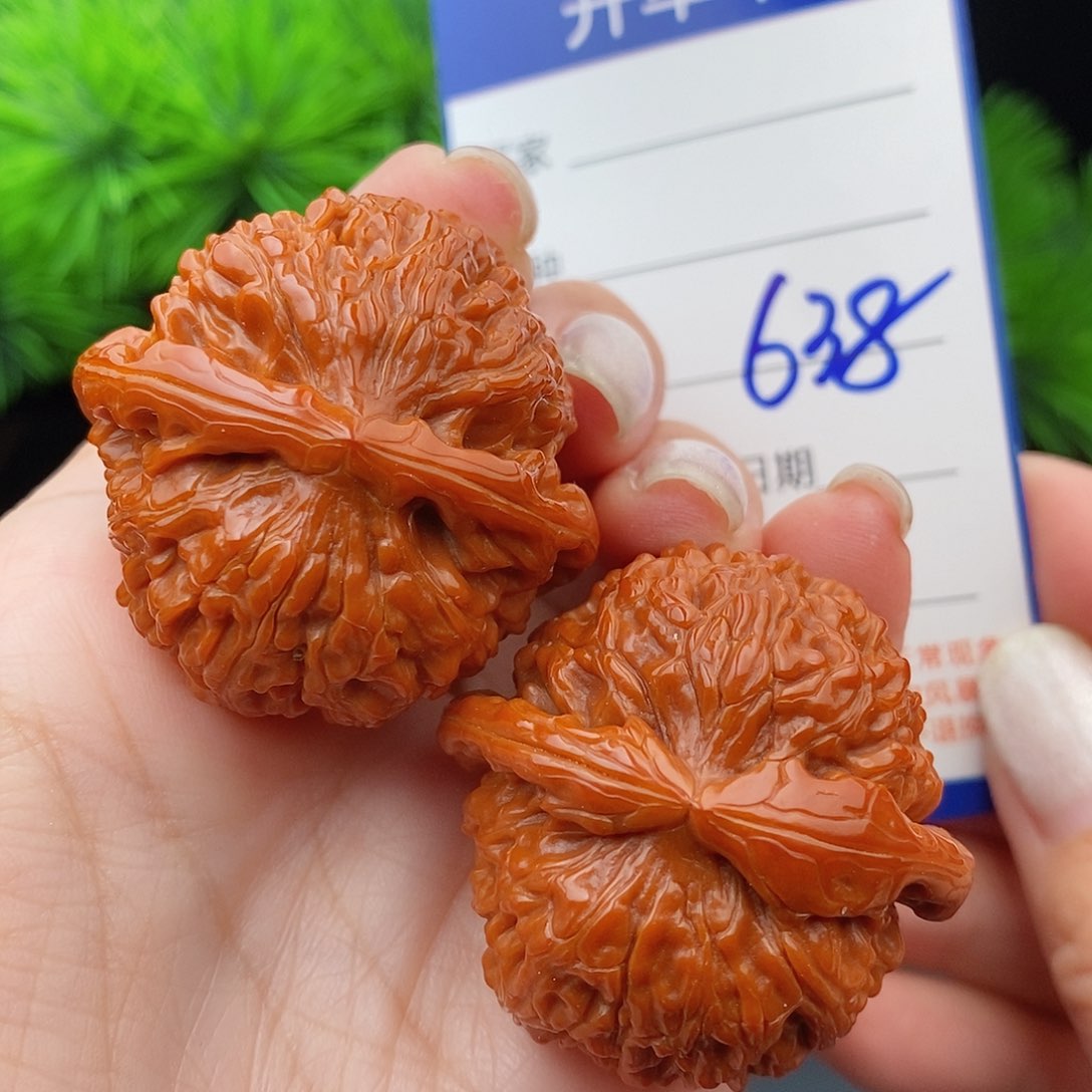 文玩核桃把件39球白638