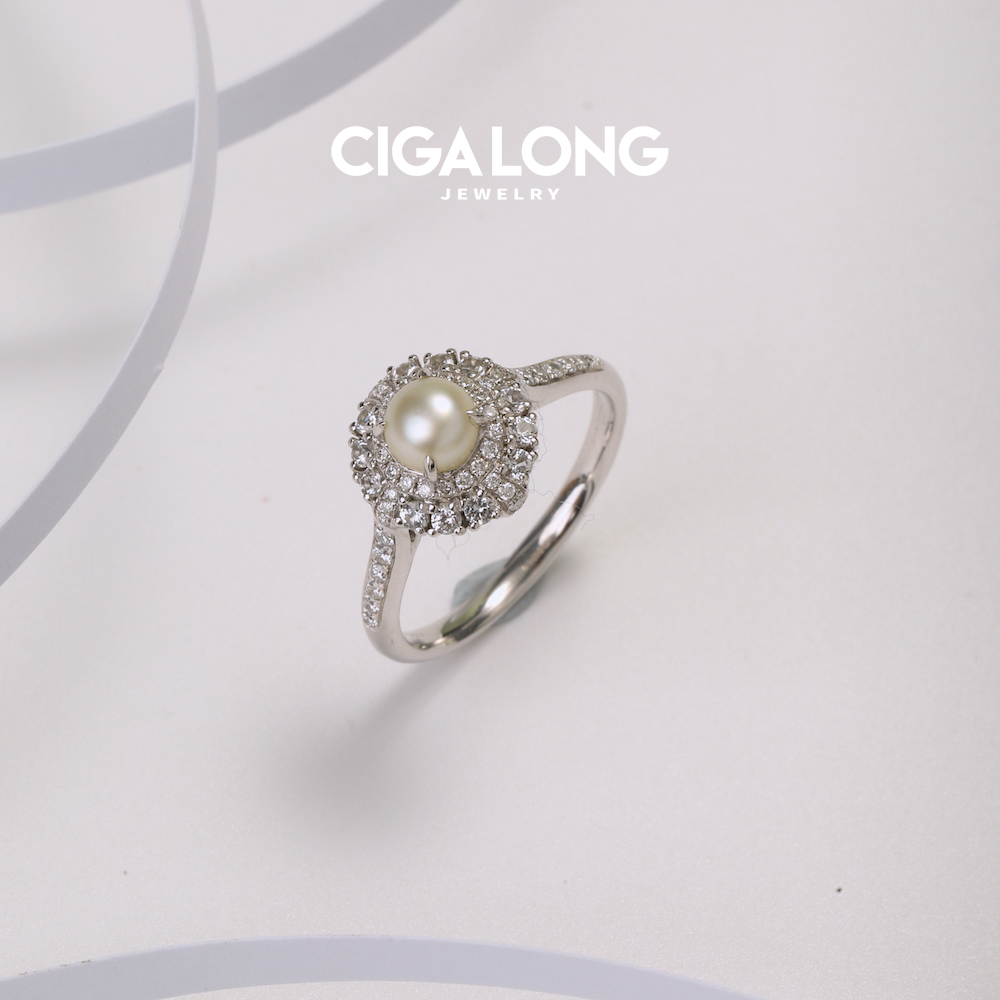 CIGALONG PT950野生珍珠戒指3348