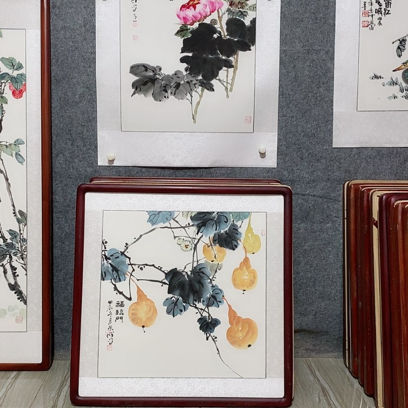【闪购商品】国画书画作品带框65×65厘米