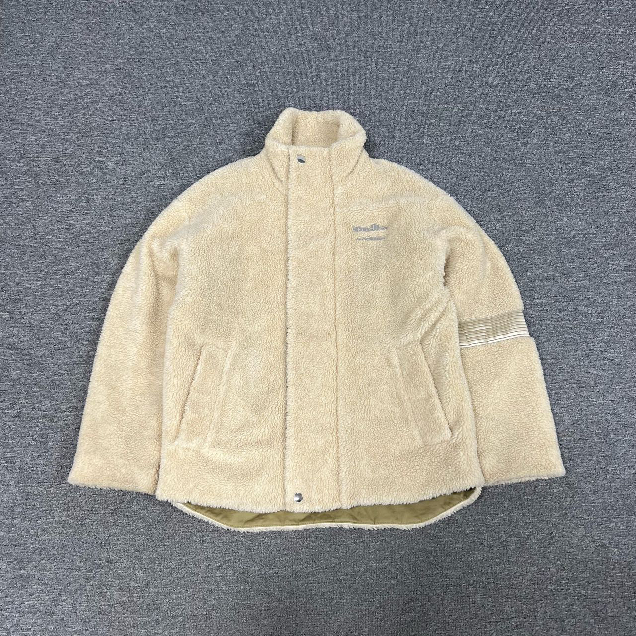 95新 AcneStudios 字母Logo 拼接拉链羊羔毛外套 48码