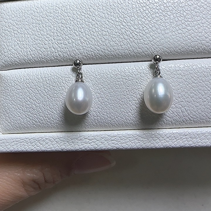 淡水珍珠耳饰银S925镶嵌