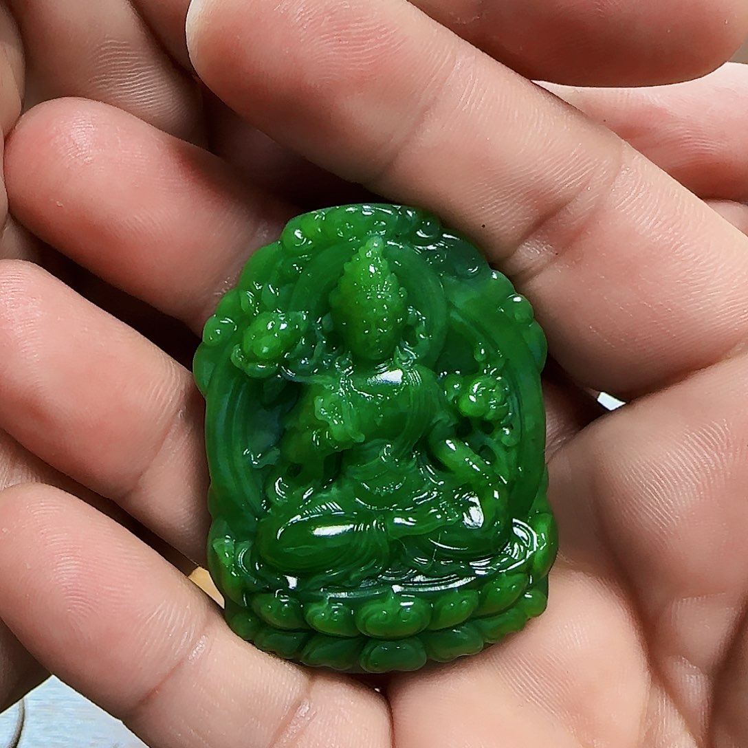 和田玉（碧玉）颈饰未镶嵌请***鬼