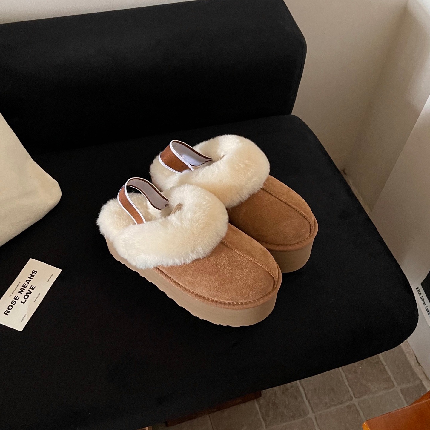 清仓【绑带星拖 5CM】桑坡雪地靴舒适柔软保暖防滑羊皮毛一体冬季