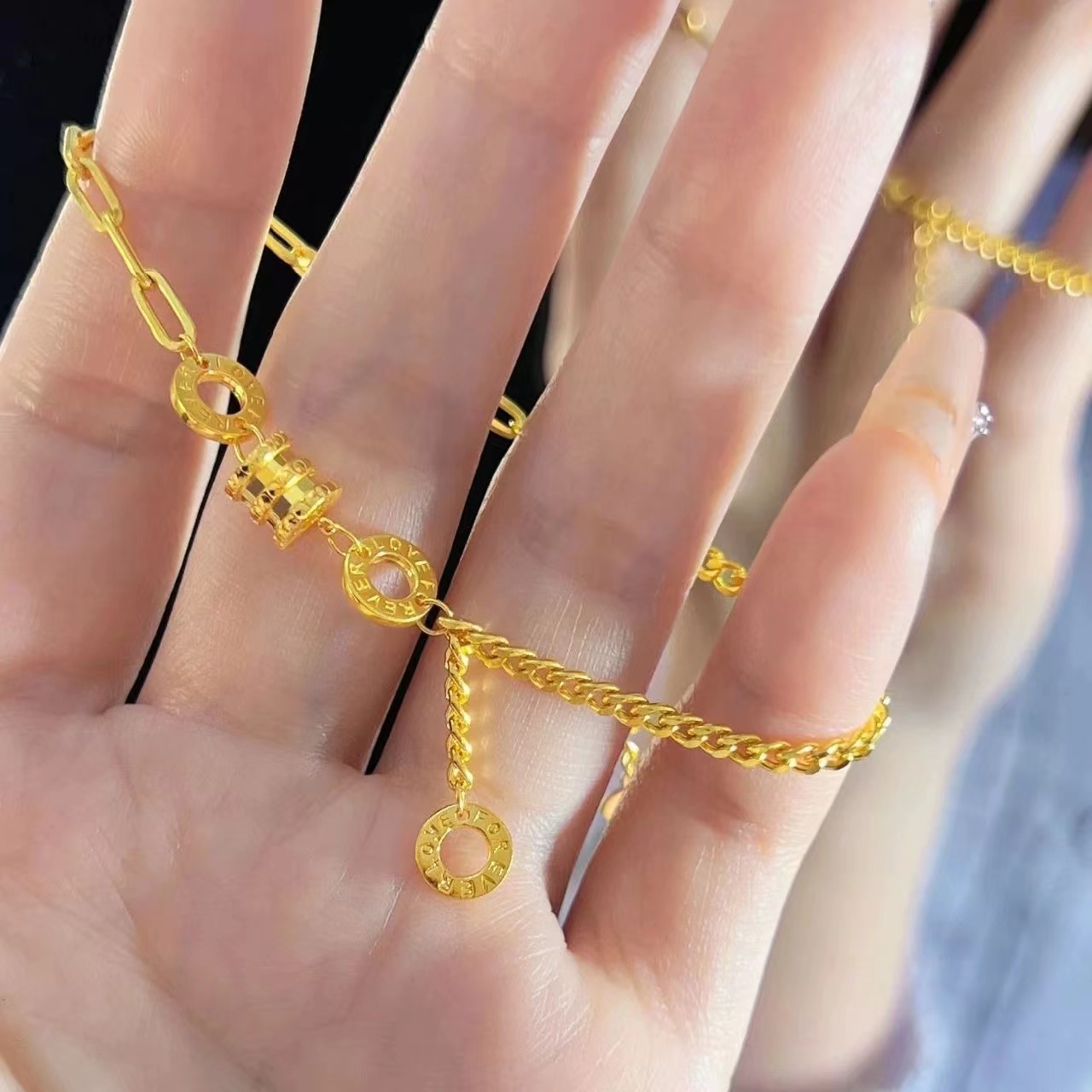 Y-6120 时尚小蛮腰双拼手链  + Y-6128