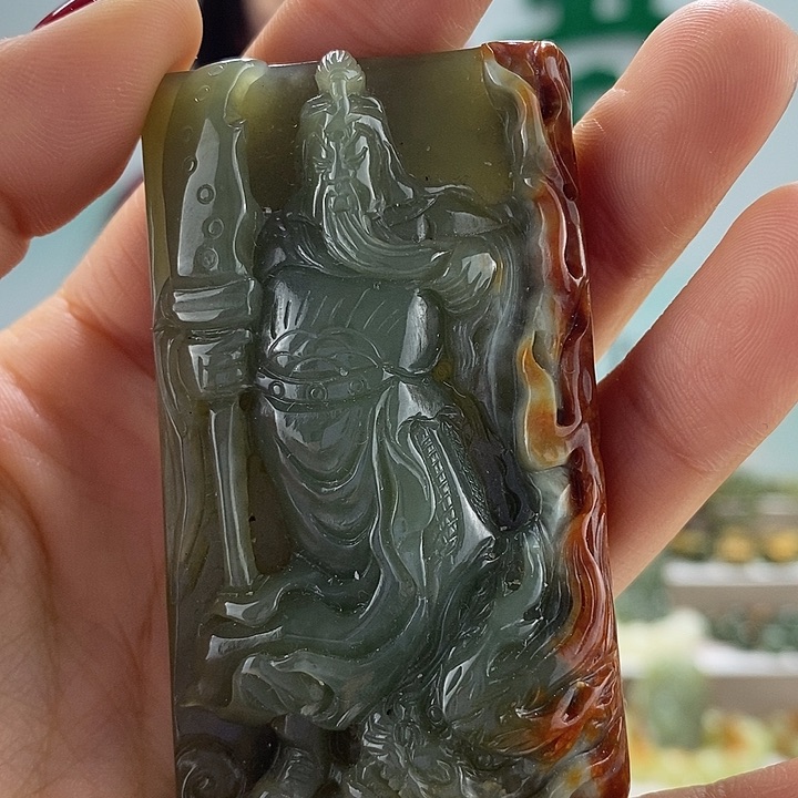 透闪石质玉挂件未镶嵌翛*@