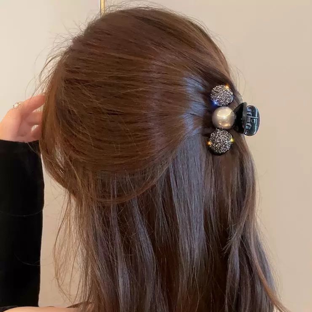 133号一气质百搭珠珠圆球5厘米刘海夹半抓夹