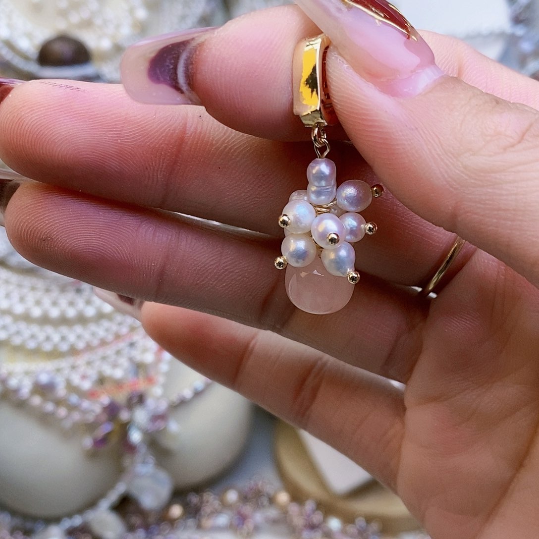 淡水珍珠颈饰银S925镶嵌