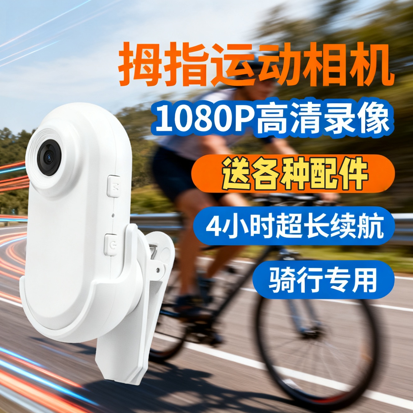 运动拇指相机骑行超清防抖随身拍摄记录仪胸前固定旅游vlog摄像机