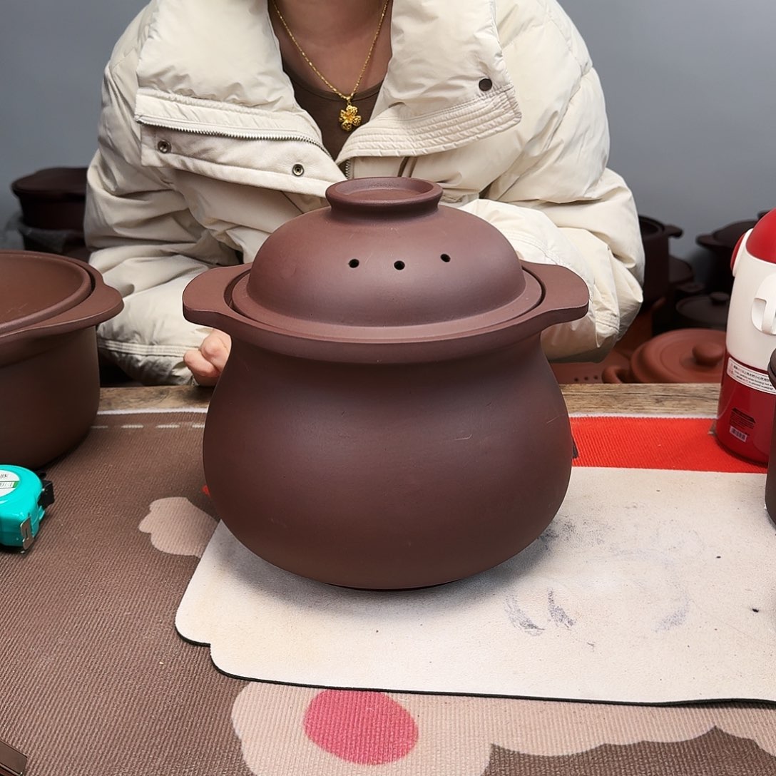 紫砂砂锅4升诗婷煲微微瑕紫色