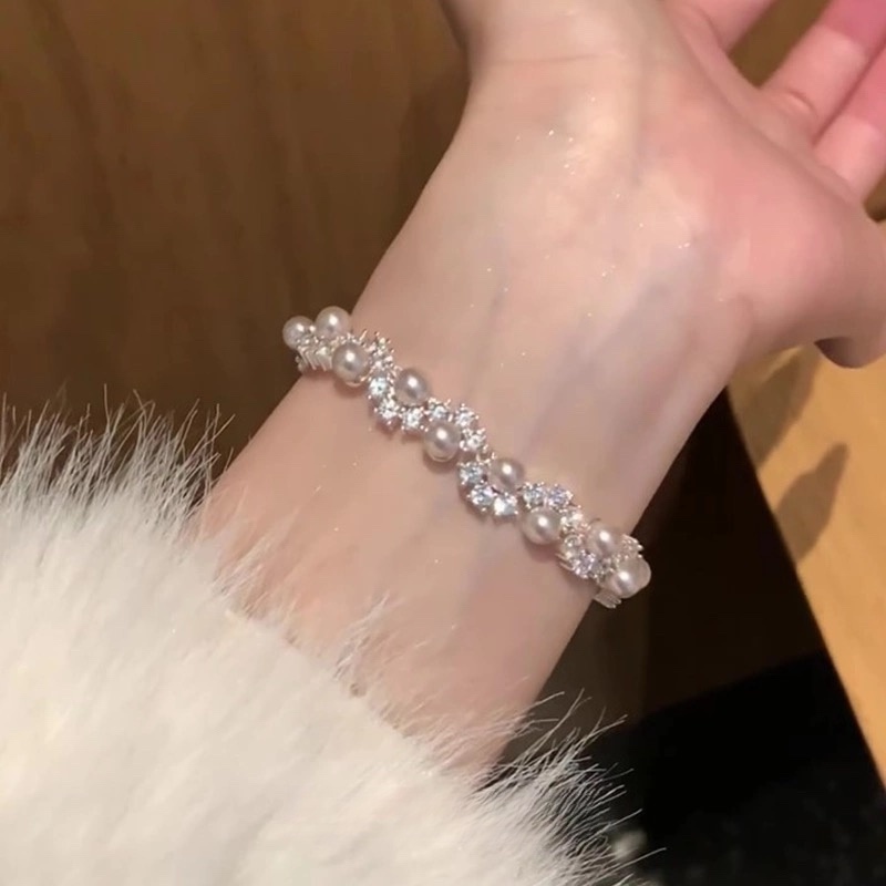 铜合金手链 梅姐饰品4 爆闪珠珠手链女轻奢精致高级感小众手饰