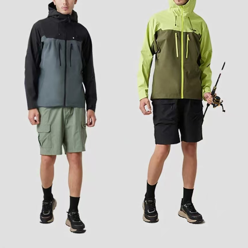 （户外撞色冲锋衣）F8012春季新款情侣款腋下拉链拼接款外套D