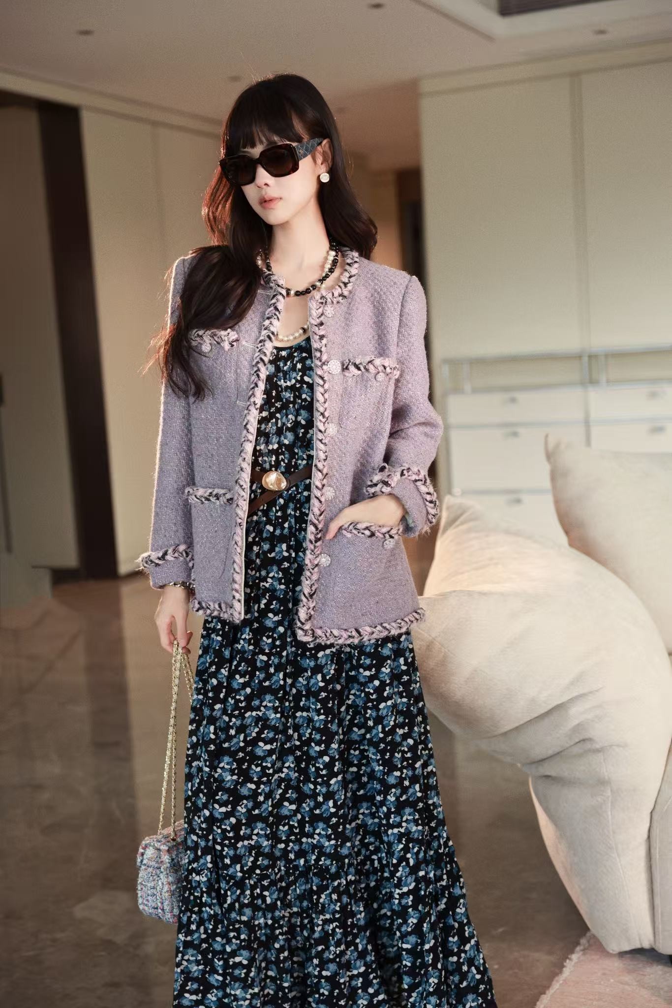 Ptree.”普罗汀兰“薰衣草小香风短款外套优雅轻奢名媛风-X50815HZP