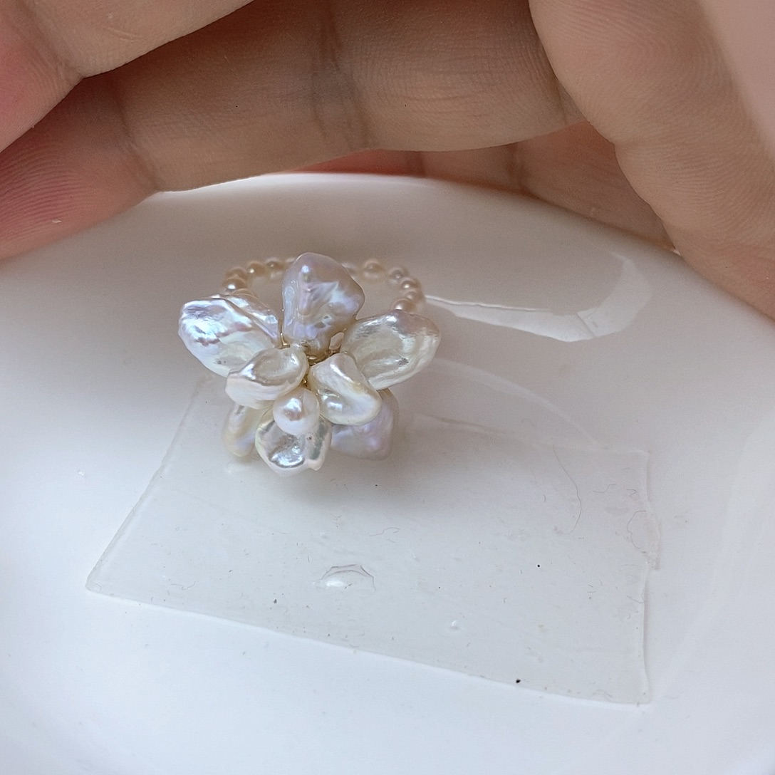 璇***淡水珍珠合金戒指