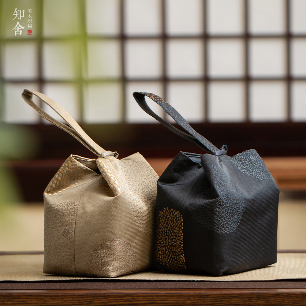 长安菊壶袋中式复古宫廷织锦工艺茶具快客便携收纳袋杯袋知舍原创
