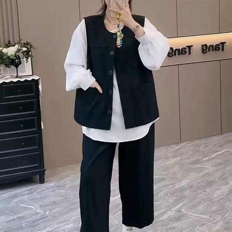 8671秋季新品没有对手韩版大码女装宽松百搭洋气秋季新款休闲套装