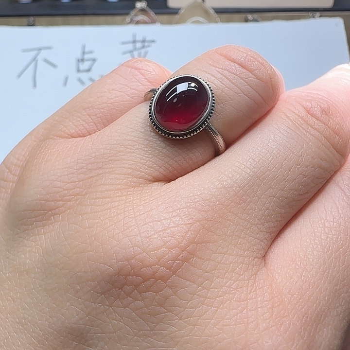 水晶戒指银S925镶嵌