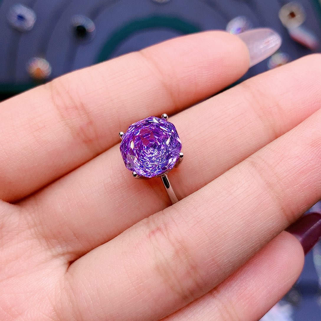 紫晶戒指银S925镶嵌1111