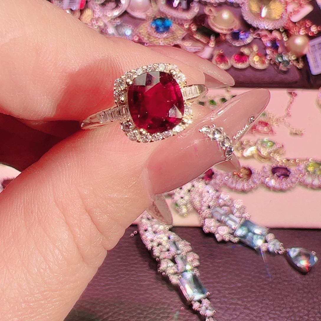 碧玺碧玺戒指银S925镶嵌