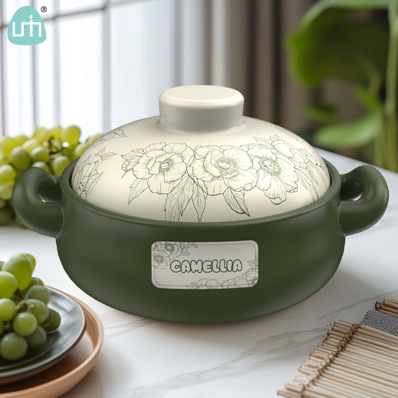 柚米一粒干烧煲陶瓷砂锅耐高温煲仔饭炖菜烹饪焖煮汤锅炖锅大容量