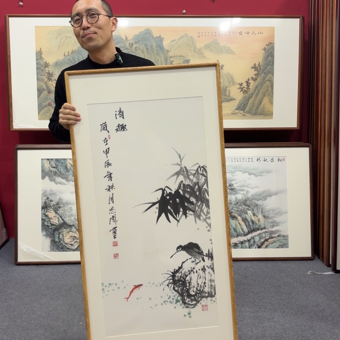 国画带框绘画120/60尺寸