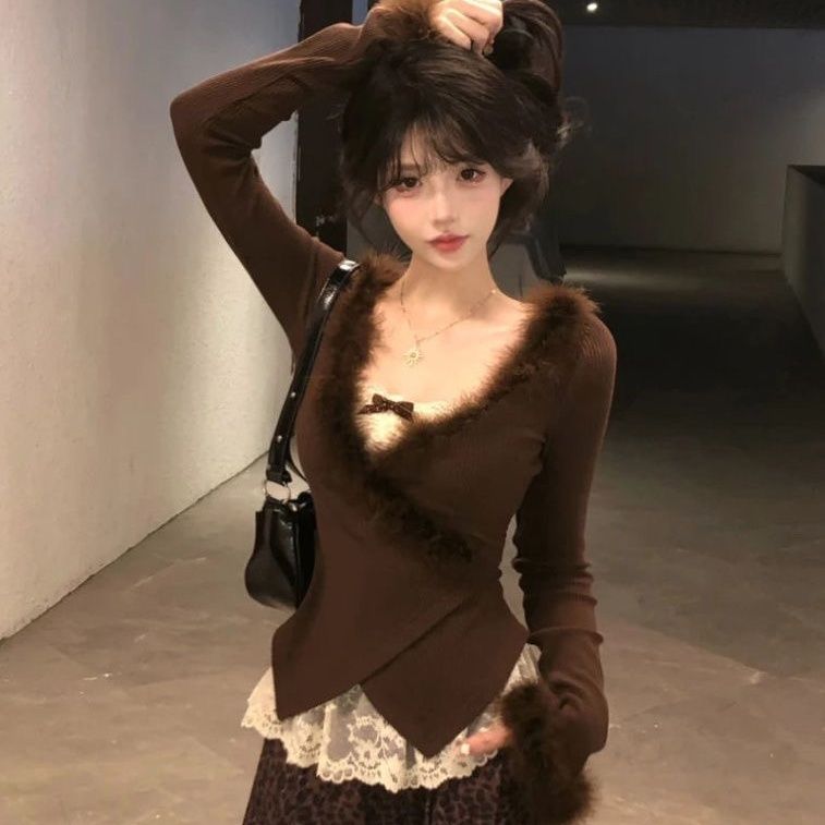 秋季纯欲显瘦小众蕾丝内搭开衫套装洋气时髦气质新款时尚百搭女装