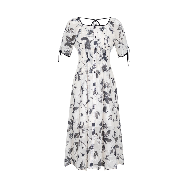 【小铃铛专属】商场同款新品法式优雅方领显瘦连衣裙N195A32932