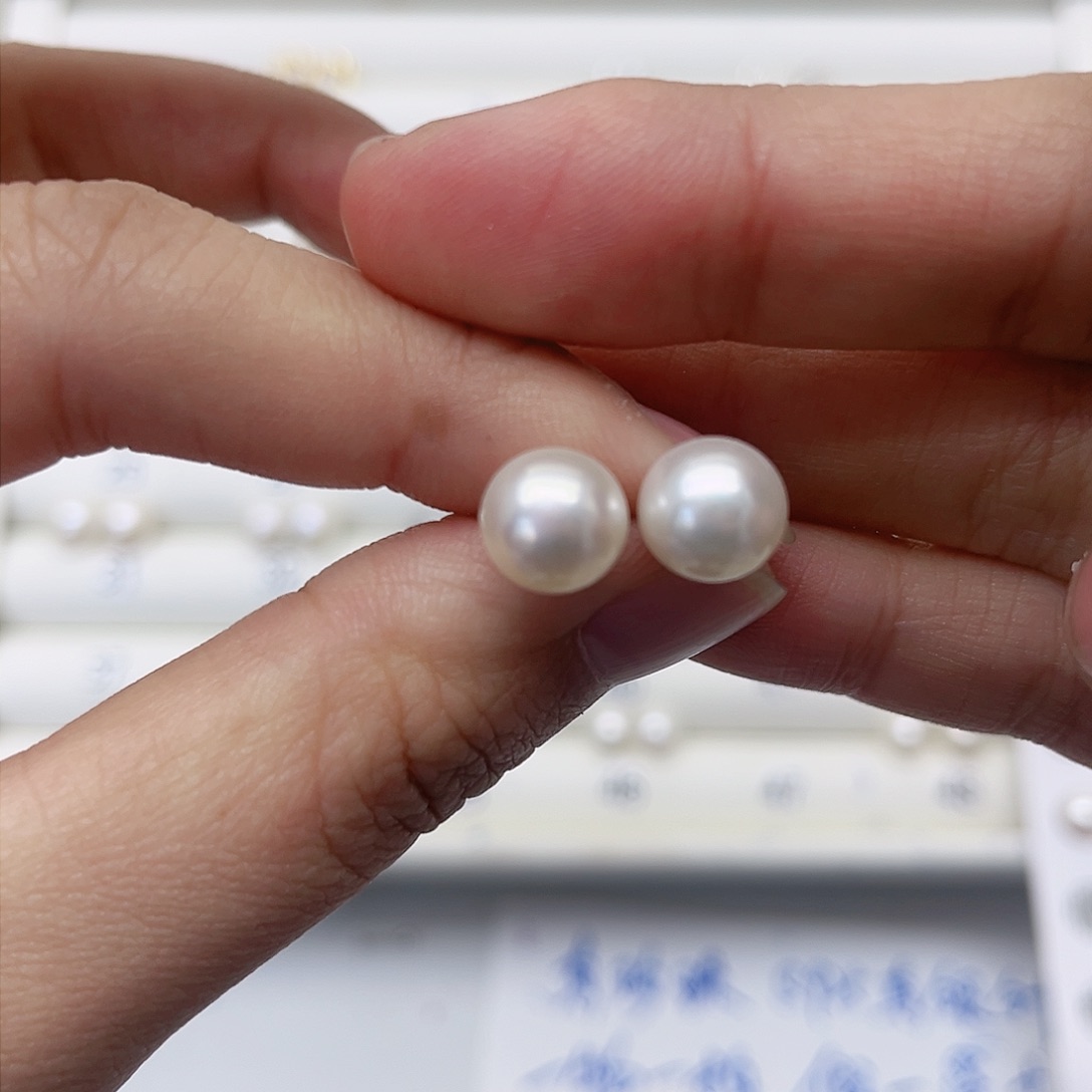 淡水珍珠耳饰银S925镶嵌你***意