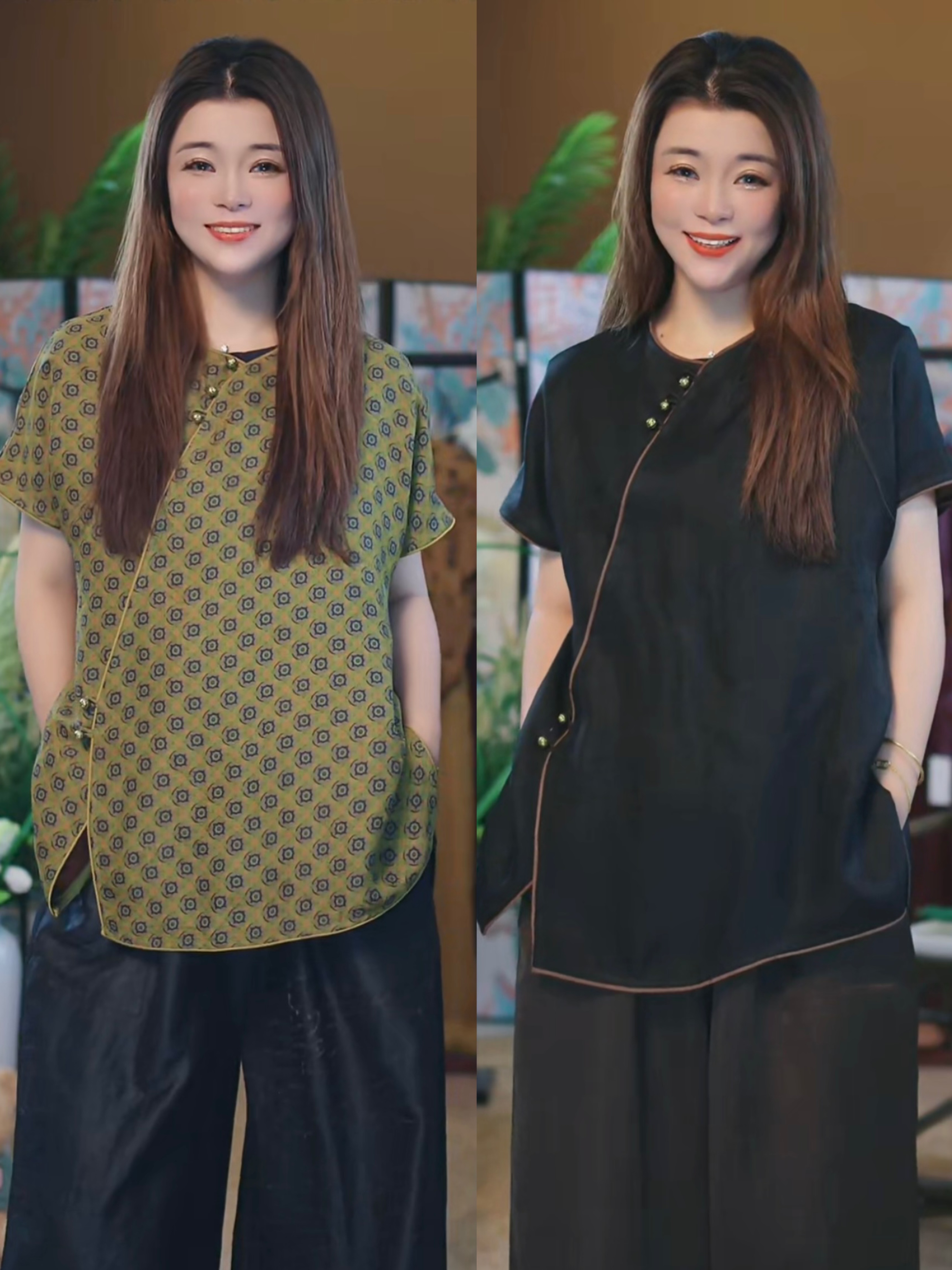 杯子家【新中式斜襟精致款】桑蚕丝红云纱国风上衣