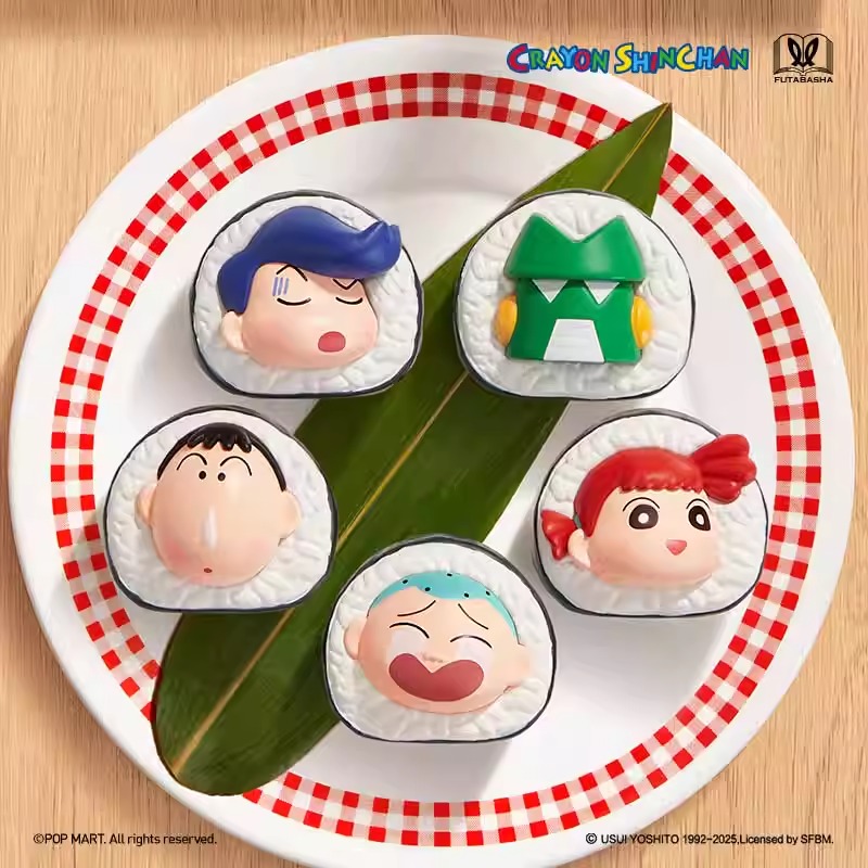 七七【拆盒】泡泡家蜡笔小新寿司系列公仔（许愿）潮玩盲盒代拆