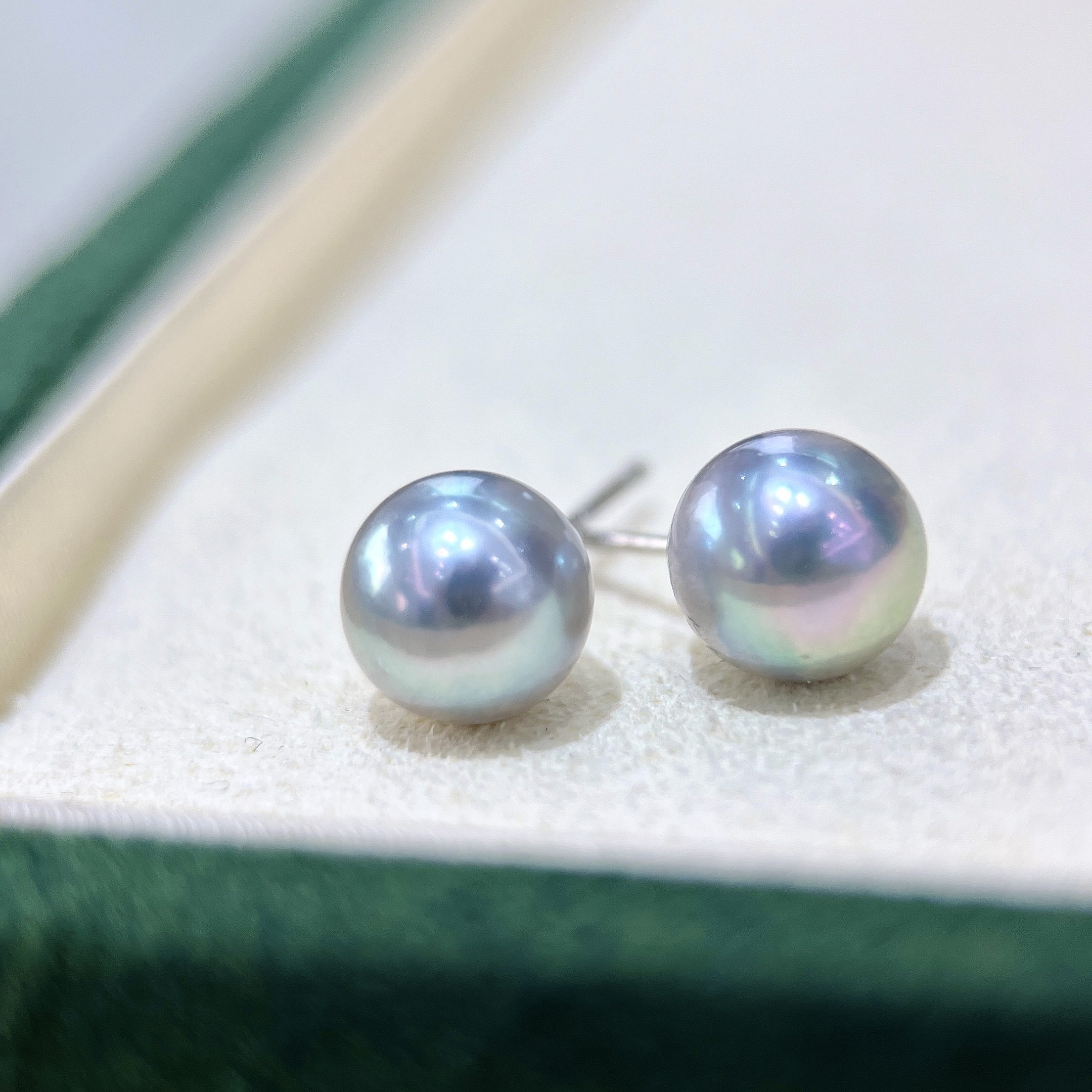 【ZY】海水真多麻耳钉/珍珠点位7-8MM/配件S925银