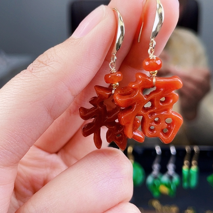 翡翠耳饰未镶嵌饰品
