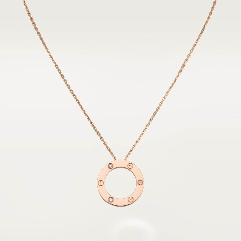 99新 Cartier/卡地亚 Love系列 经典款 18K金 三钻大圆饼 项链