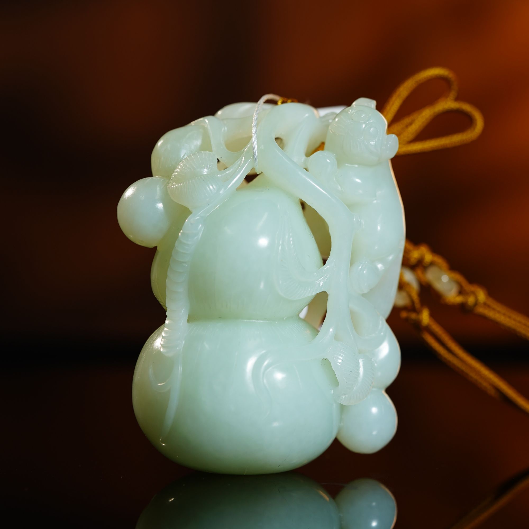 和田玉俄料青白玉福寿万代摆件 347.93g L251027020