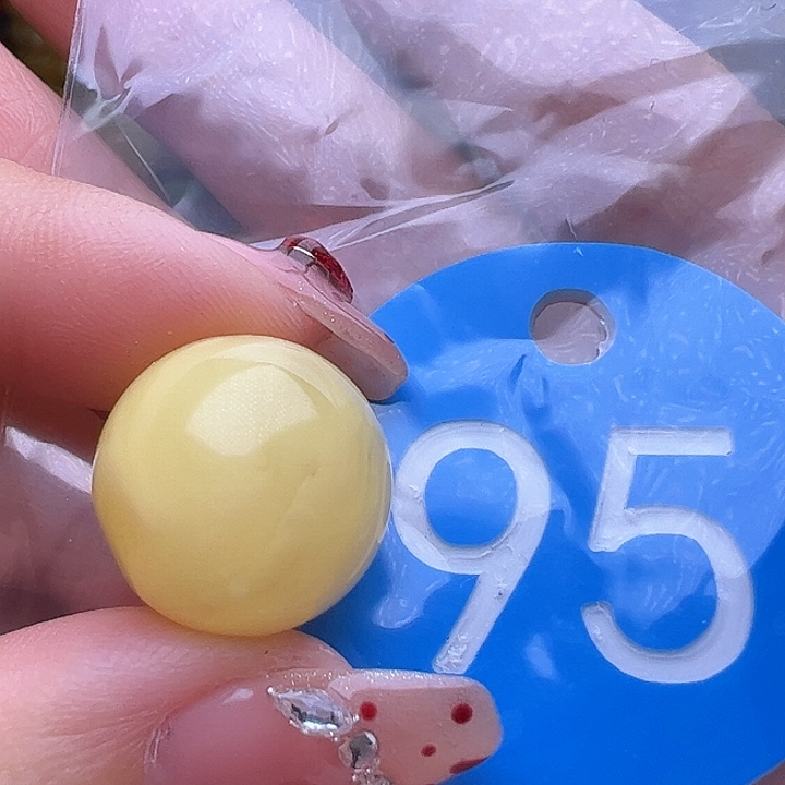 蜜蜡裸石未镶嵌平头 16mm圆珠